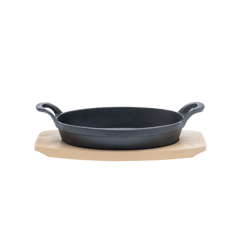Basic Essentials Fajita Time Seasoned Cast Iron Non-Stick 2 Piece Skillet Set