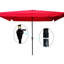 Parasol rectangulaire de terrasse 3 x 2 m avec toile - Rouge - Mât de support robuste