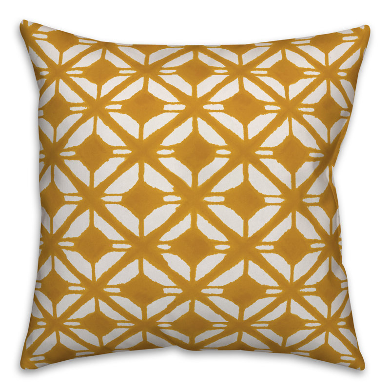 Housse de coussin Abstract Diamond, 18 po x 18 po, Jaune, Housse de coussin seulement - sans coussin