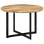 Radu Mango Round Wood Top Dining Table with Iron Base