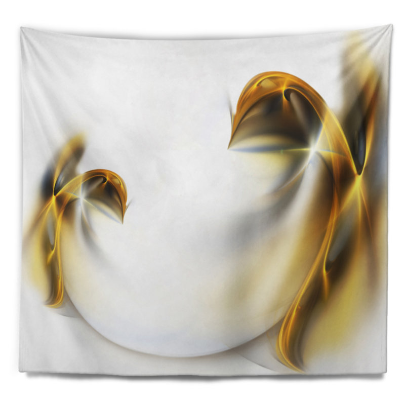 Tapisserie à motif de texture dorée, H 32 po x l 39 po