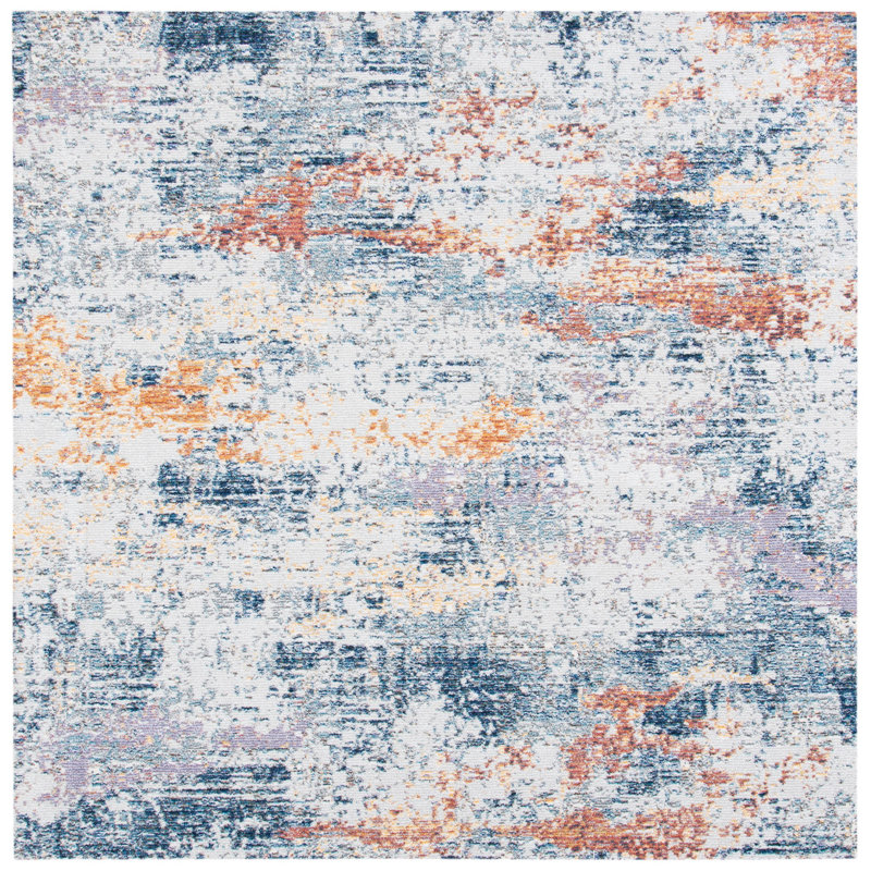 Crystal Performance Abstract Rug, Square 6'3"
