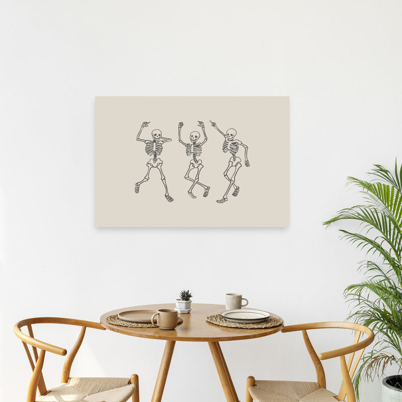 «Dancing Skeletons Party», impression d'art rétro rétro, H 24 po x l 36 po