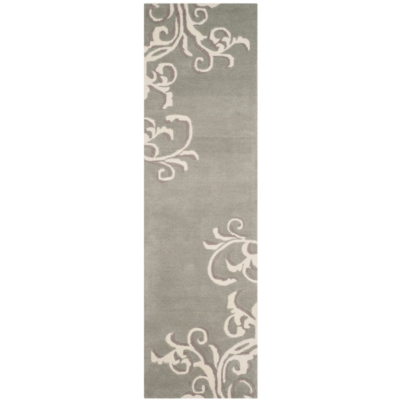Avalon Vine Martha Stewart Hand Tufted Wool Floral Rug, Runner 2'3" x 8'