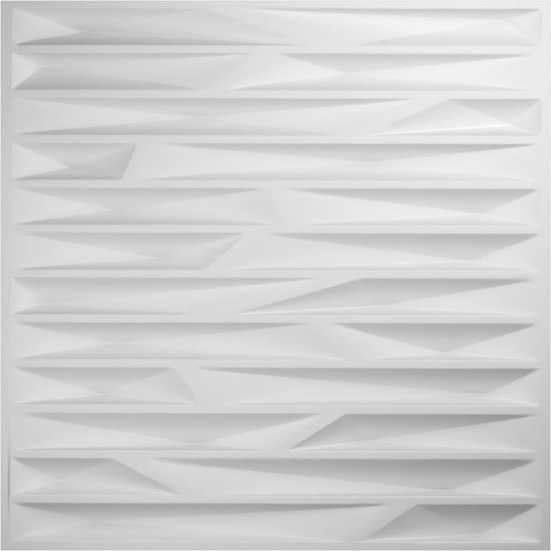 White Textured 3D PVC Decorative Wall Panels, 19.63" x 19.63" (12-Pack)
