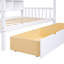 Lit simple en bois avec 2 tiroirs, lit avec tablette de rangement, blanc