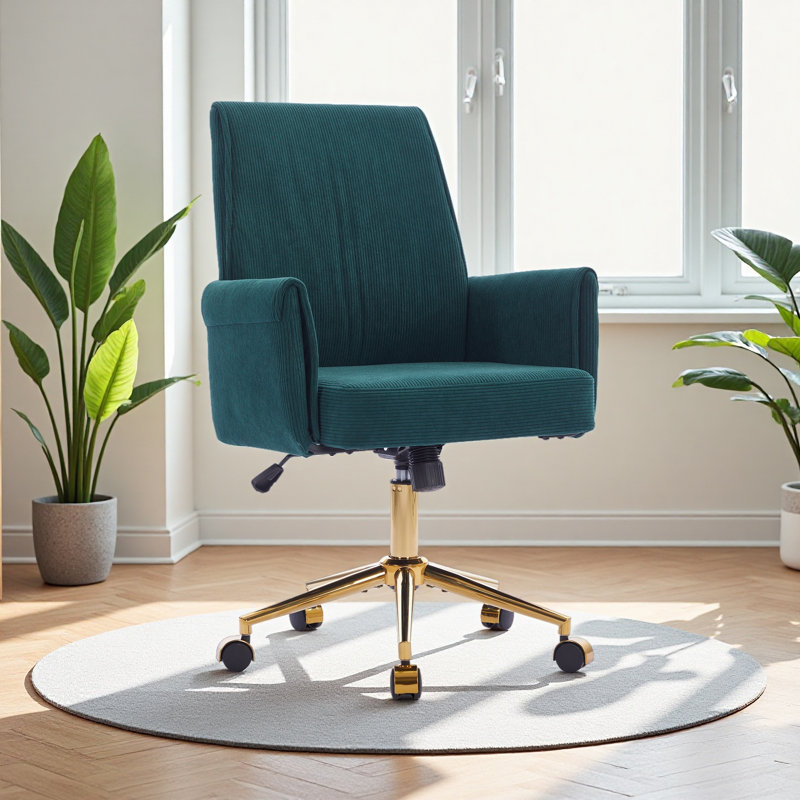 Adjustable Office Chair, Home Bedroom, Ergonomic Swivel Chair, Backrest Seat, Comfortable For Long Sitting, Green