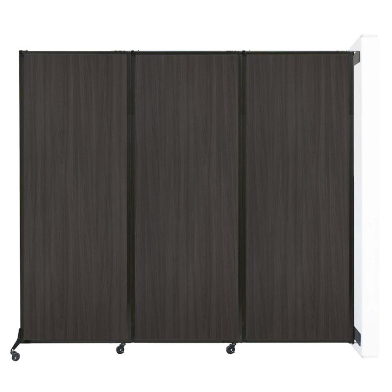 Cloison coulissante Quickwall, Bois de frêne carbonisé, H 70 po x L 84 po