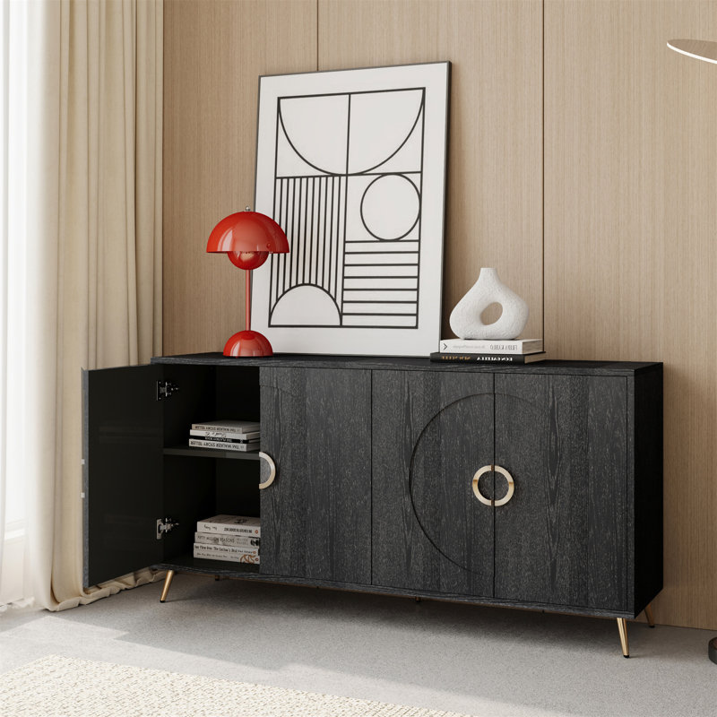 Armoire de rangement Buffet Modern, Noir