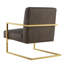 Fauteuil d'appoint carré en cuir Chester avec structure en acier inoxydable Chester-1516681898-1516681900