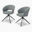 Biljana Luxury Fabric Upholstered Swivel Dining And Office Chairs With Metal Legs-1751846980
