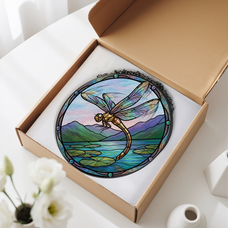 Panneau de vitrail en verre coloré H 7,8 po, H 7,8 po x l 7,8 po