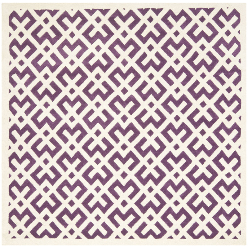 Teresita Hand Tufted Wool Geometric Rug, Square 7'
