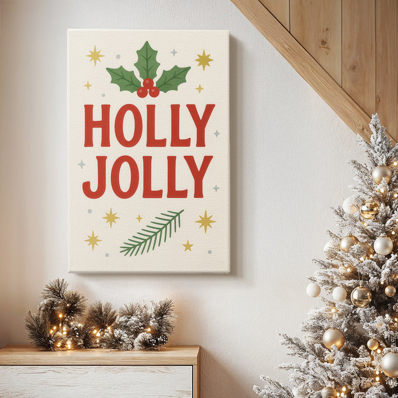 Tinsel - Promesse de village dorée - Toile tendue avec châssis de qualité supérieure, H 36 po x l 24 po
