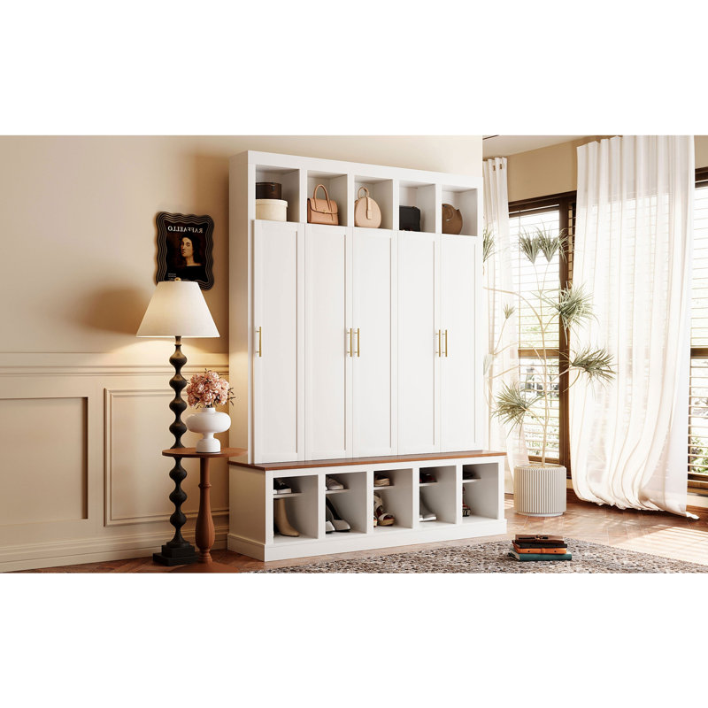 Armoire de rangement Farmhouse, Ancient White