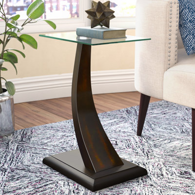 Glass Top C Table End Table