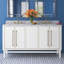 Meuble-lavabo double 60 po avec comptoir en marbre de Carrare Ewen-496218014-496218008-496218012