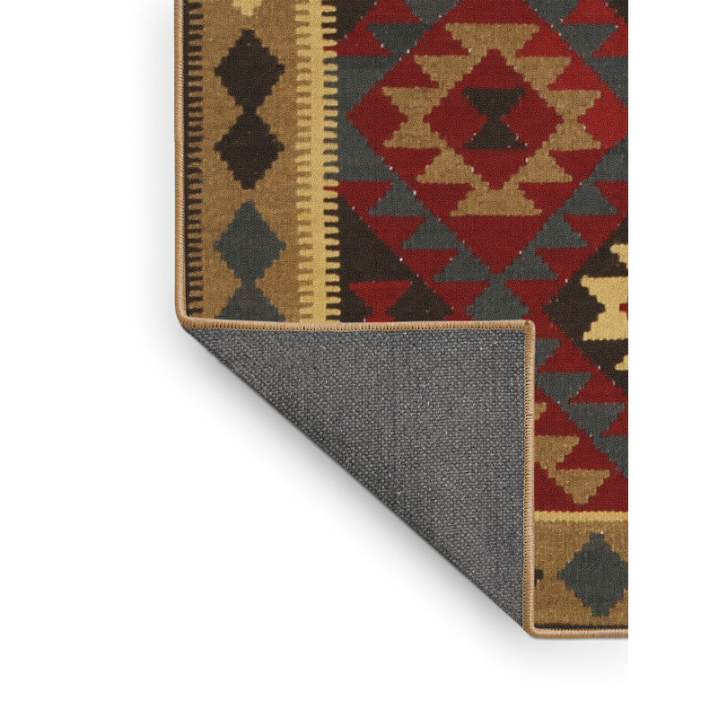 Tapis orange/gris/crème contemporaine, Rectangle 8 pi x 10 pi