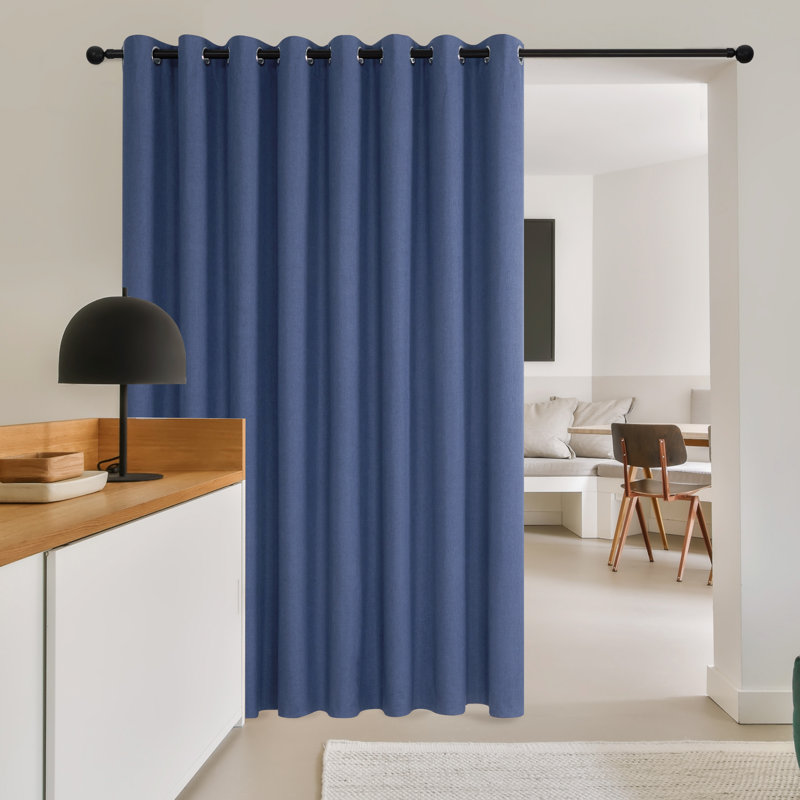 Marcarthur Blackout Curtain Single Panel, 100" W x 95" L, Blue