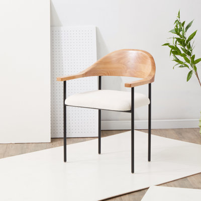 Chaise avec accoudoirs à dossier rembourré en polyester et polyester non finis Denver