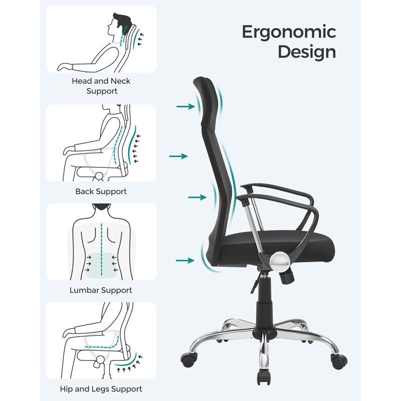 Latitude Run Arjean Mesh Office Chair, Black