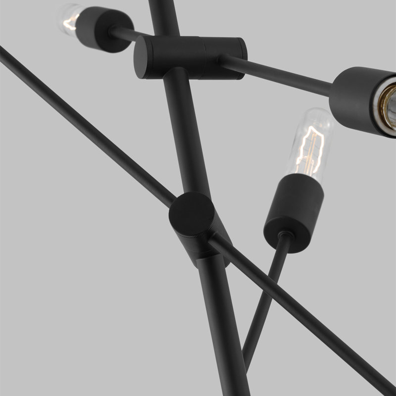 Leto 6-Light Chandelier, Midnight Black, 41" H x 35.25" W x 35.25" D