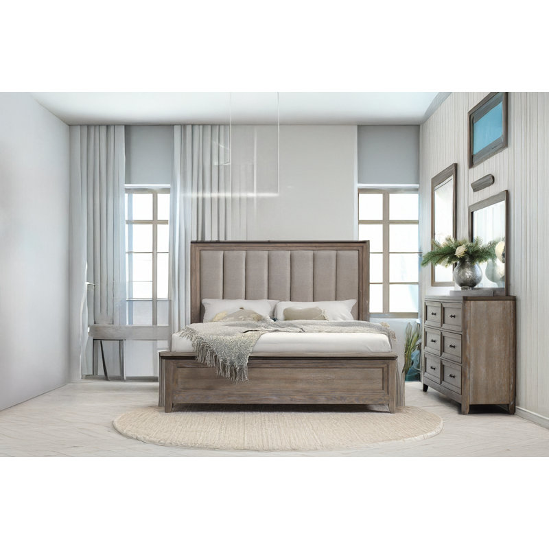Drusilla Gray Upholstered Panel Bedroom Set