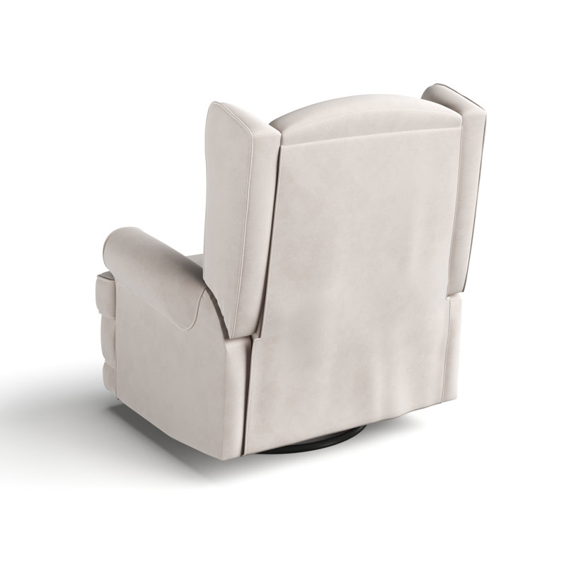 Serenity Wingback Steel Gray Swivel Recliner with USB Port