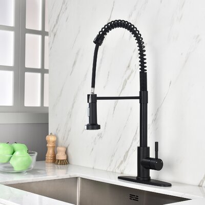 Pull Out Single Handle Kitchen Faucet -  HHK HOME, DJ-4003MB02