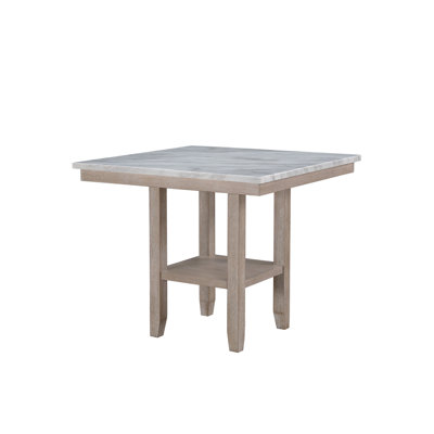 Table de bar carrée naturelle en bois massif +, couleur, finition, style transitionnel, 42 po x 35,83 po, table de bar naturelle 77 po, carrée, naturel, 42 po x 42 po x 35,83 po, 77 lb