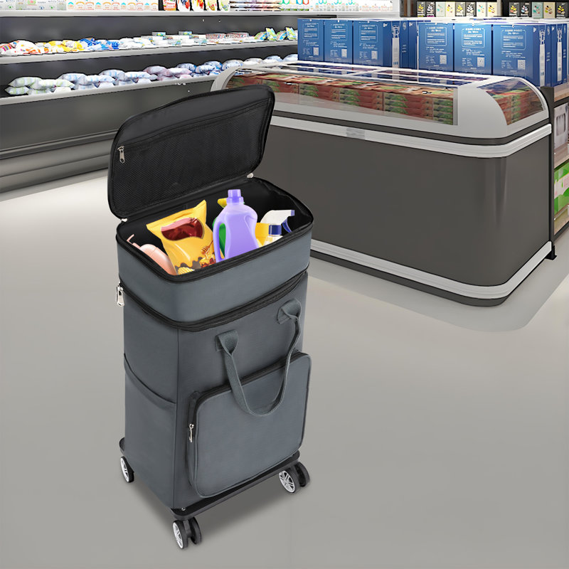 Shopping Cart With Wheels, Gray