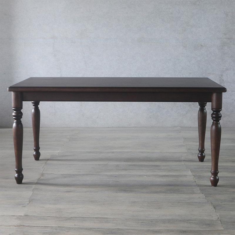 Tables de salle à manger rectangulaires en bois massif brun foncé, H 29,53 po x L 62,99 po x l 31,5 po