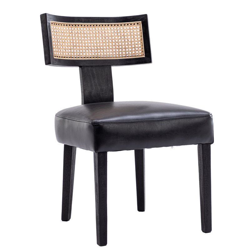 Farhat Upholstered Dining Chairs, Black, Wood