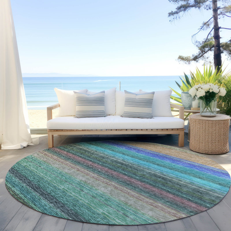 Tapis Chayden avec envers antidérapant, Rond 8 pi