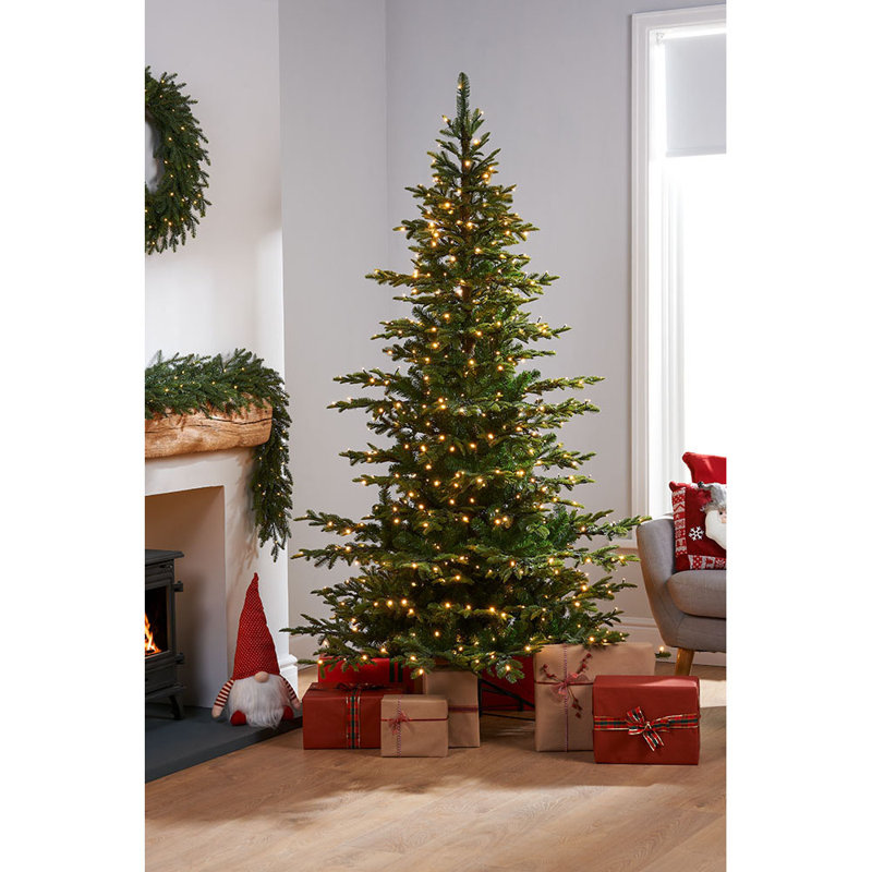 Lighted Artificial Pine Christmas Tree, 6ft H x 3.83ft W x 3.83ft D