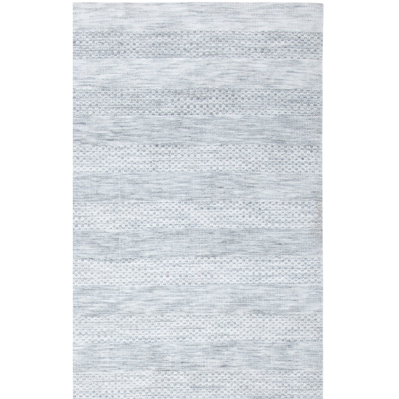 Classic Vintage Hand Loomed Micro Fiber Striped Rug, Rectangle 4' x 6'