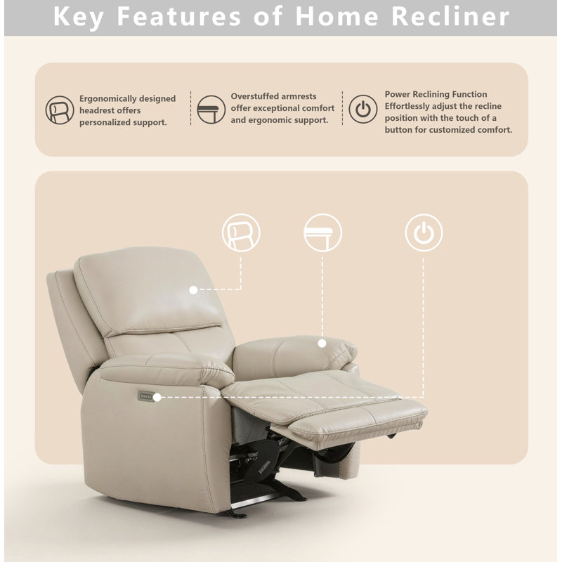 Musso Genuine Leather Dual-power Standard Recliner (set Of 2)