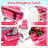 2pcs Folding Backpack Beach Chair Table Set 5-position Outdoor Reclining Chair Hot Pink