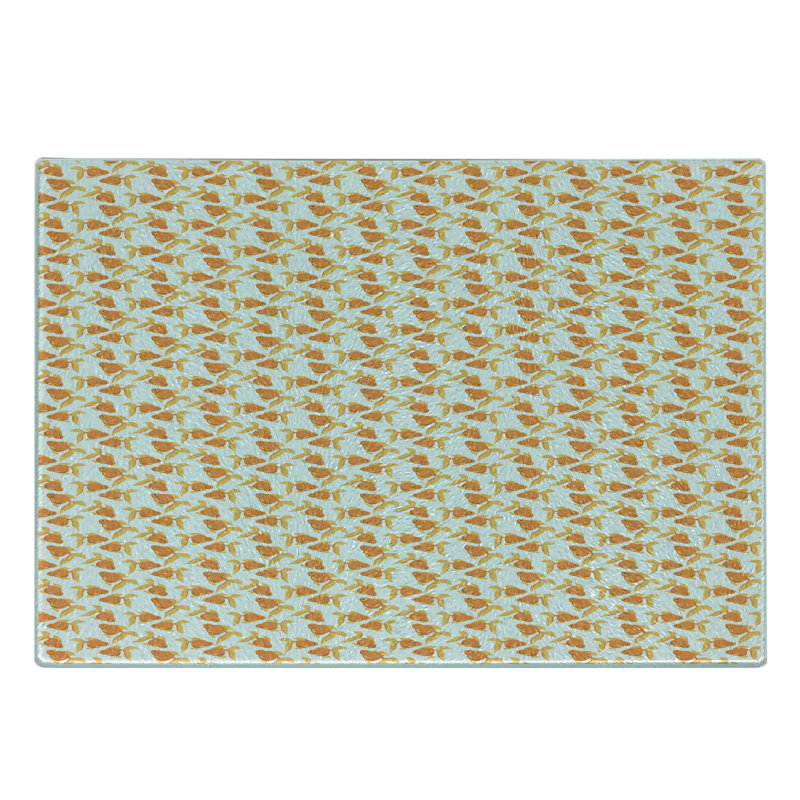 Planche à découper en verre trempé Ambesonne Goldfish Aquarium exotique Orange Orange Orange pâle