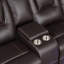 Fauteuil inclinable manuel moderne en similicuir avec console centrale et bande lumineuse à DEL