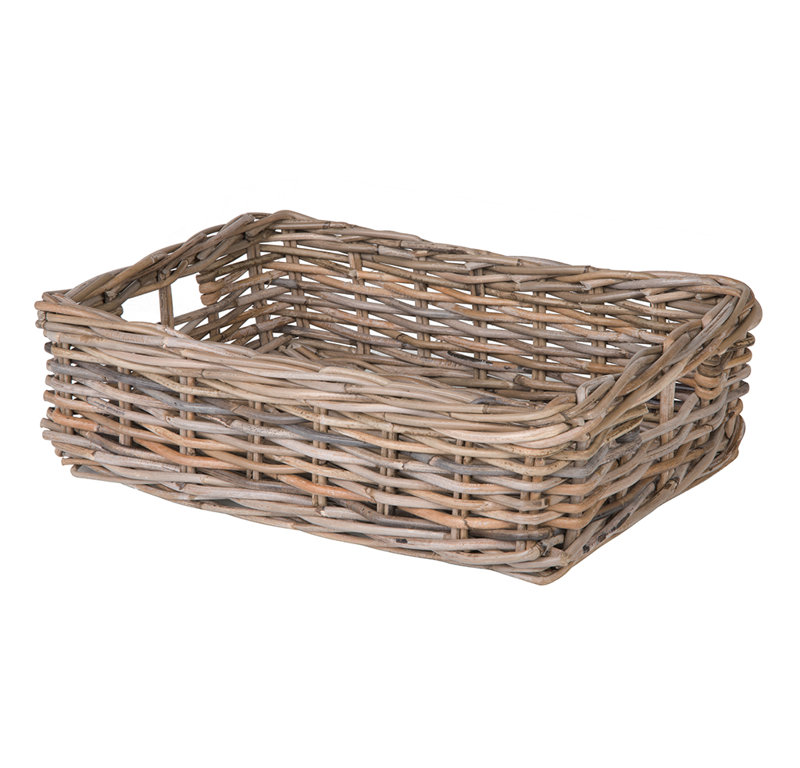 Beachcrest Home™ Ayriauna Rattan Basket, Medium - 7" H x 22" W x 18" D