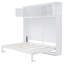 Lit escamotable double pleine grandeur avec armoires supérieures, blanc