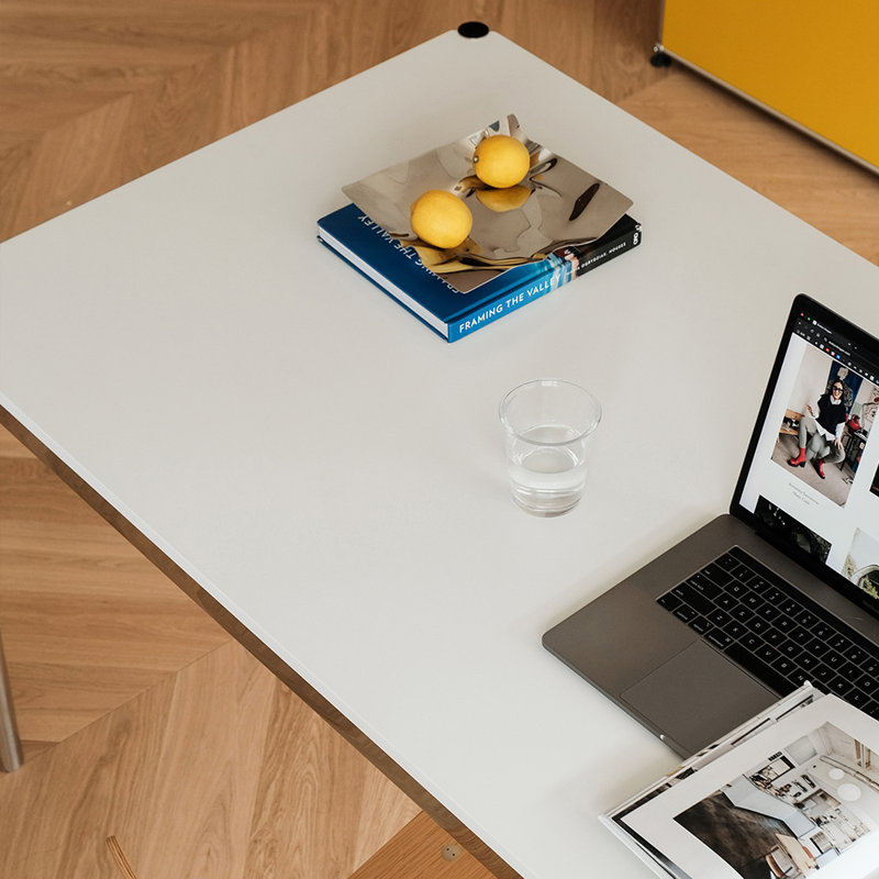 Bureau d'écriture rectangulaire Modern Design minimaliste, Blanc, H 29,13 po x l 70,86 po x P 31,49 po