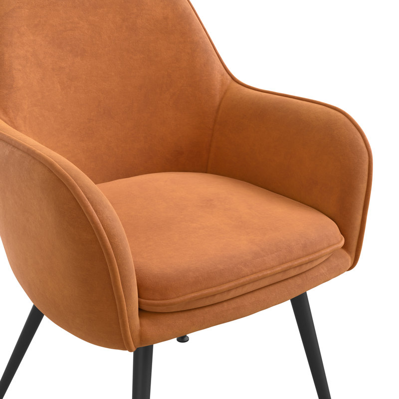 Tara Upholstered Dining Chair (Set of 2), Black, Orange
