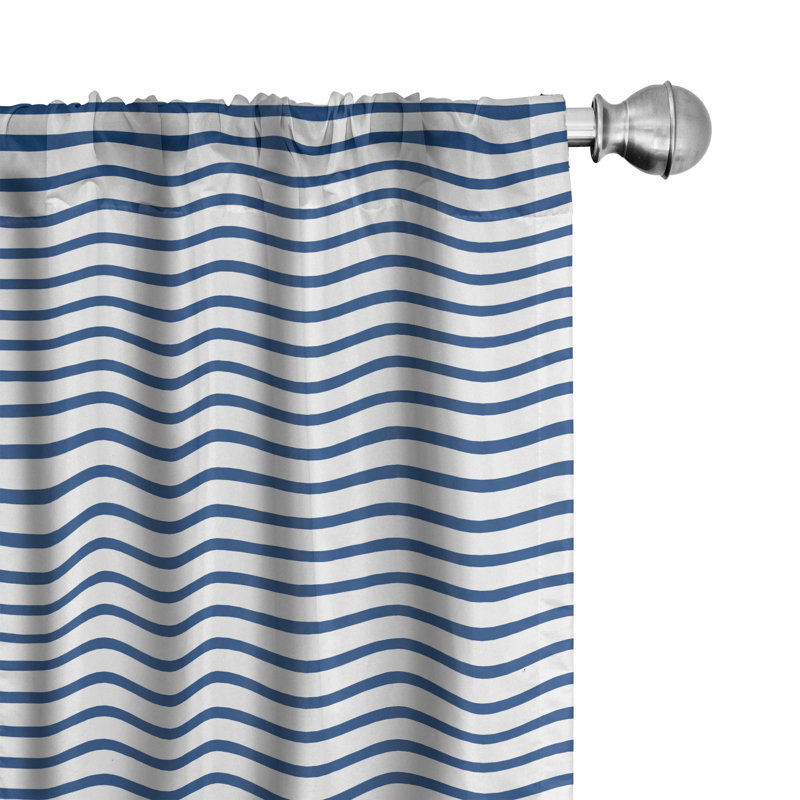 Harbour Striped Semi-Sheer Rod Pocket Curtain Panels, 28" x 95"