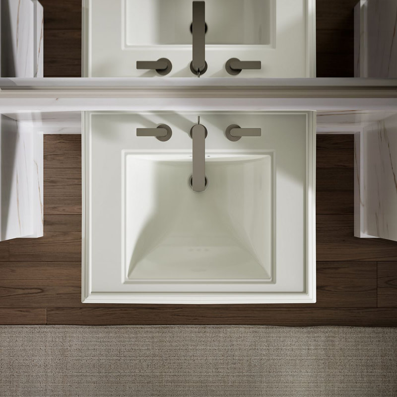 Memoirs® Rectangular Pedestal Bathroom Sink with Overflow, Dune, 8'' Centers