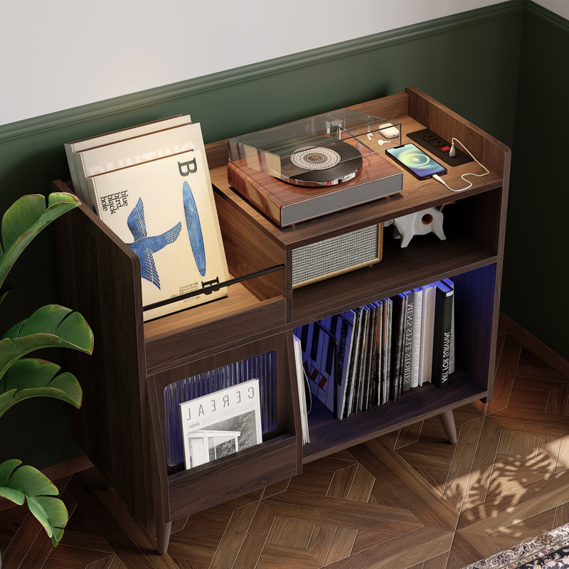 79.5cm H Media Shelves, Brown