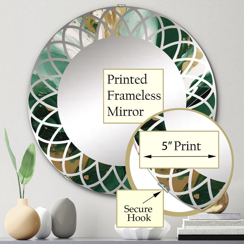 Malounta - Modern Wall Mirror Round, 24 po x 24 po