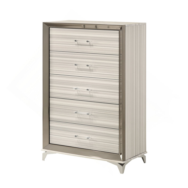 Commode verticale chic à 5 tiroirs