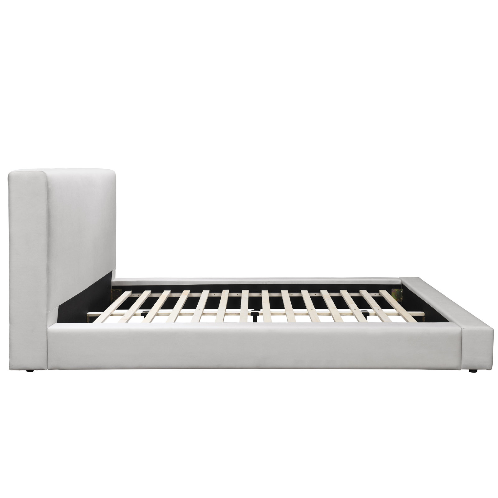 Brugal Upholstered Platform Bed, Queen, Cream